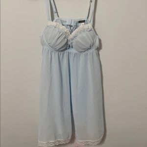 pastel blue babydoll dress
